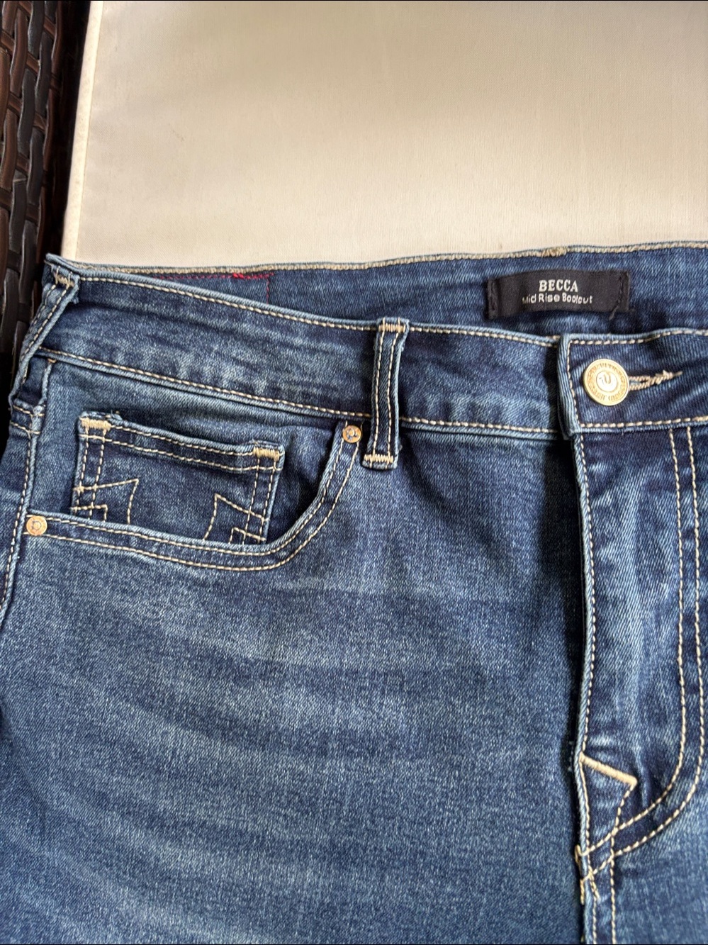 True Religion Women's Bootcut World Tour Jeans in Blue - Picture 2 of 4